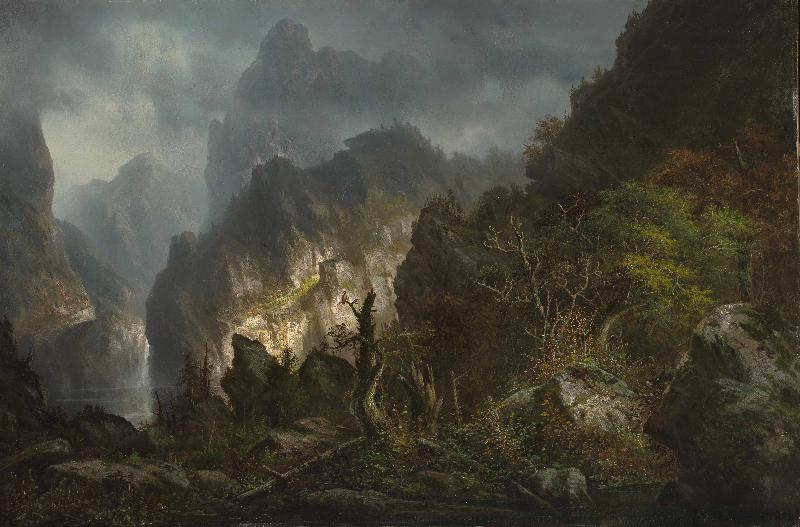 Johann Hermann Carmiencke Storm in the mountains Germany oil painting art